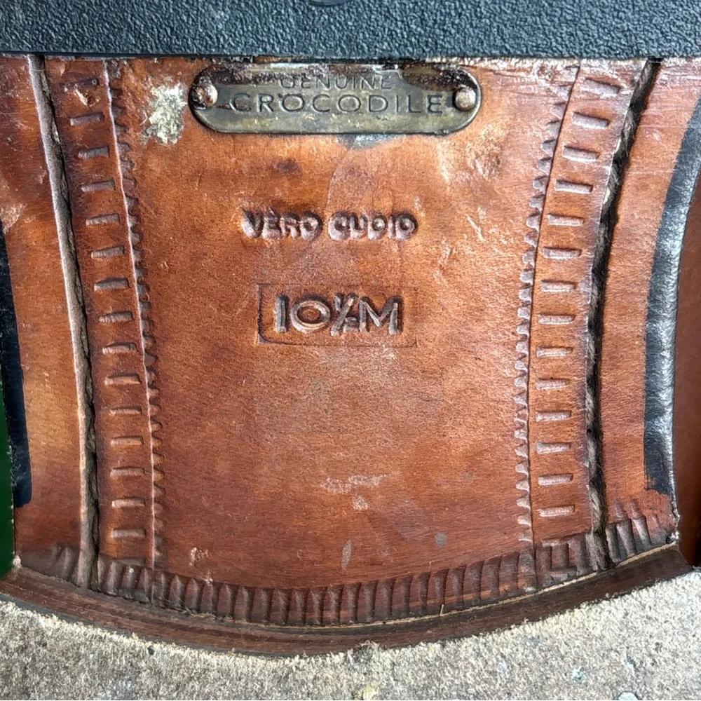 MEZLAN Mens Dress Shoes Genuine Crocodile Brown Leather Size 10.5 M - Picture 11 of 12